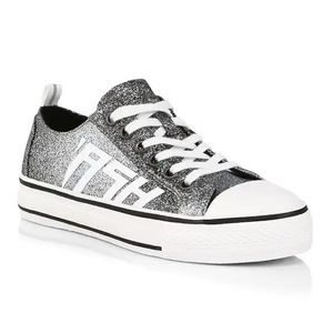 ASH Vanda grey silver Glitter lace up sneakers size 37